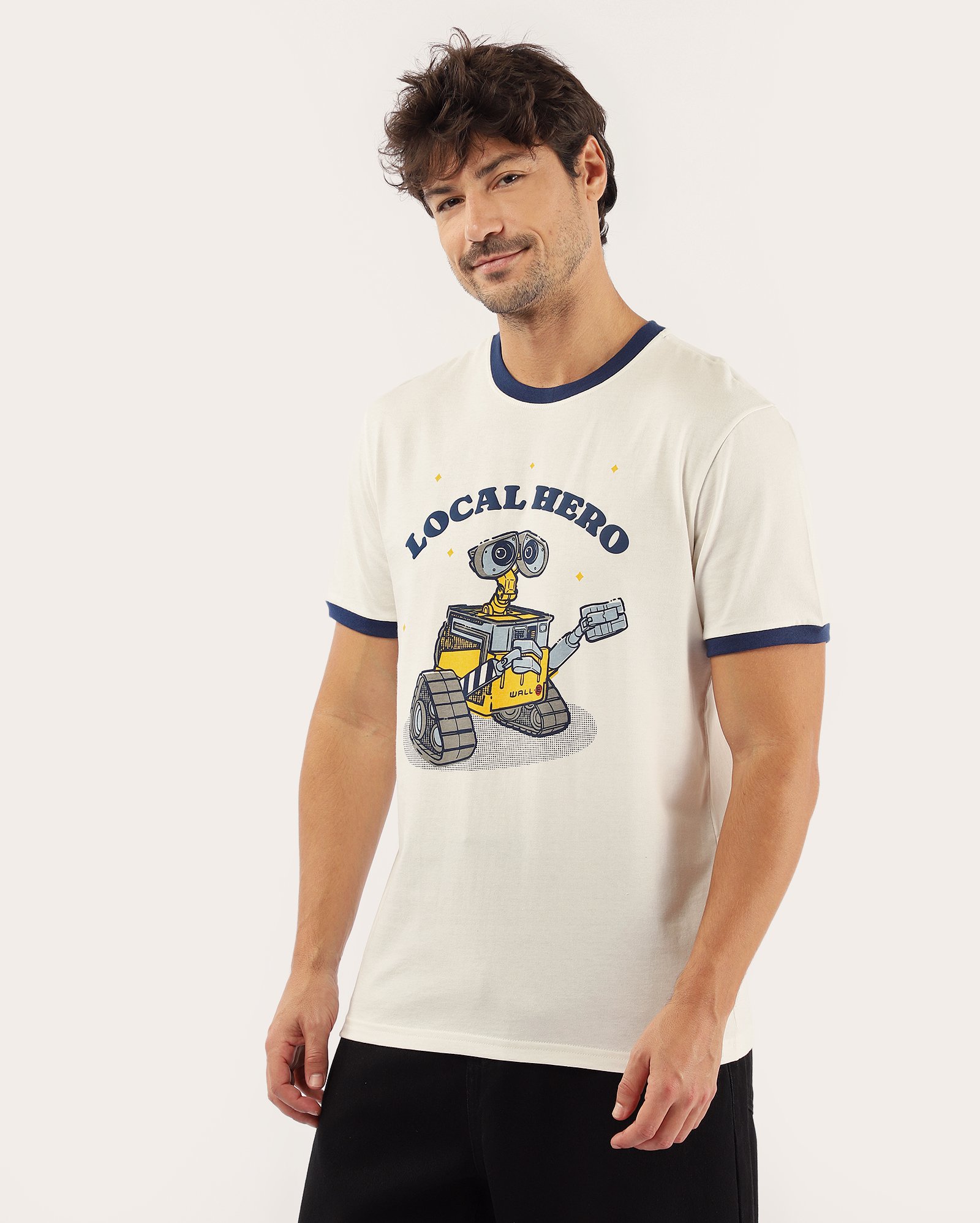Camiseta masculina regular Wall-E branca | FANLAB