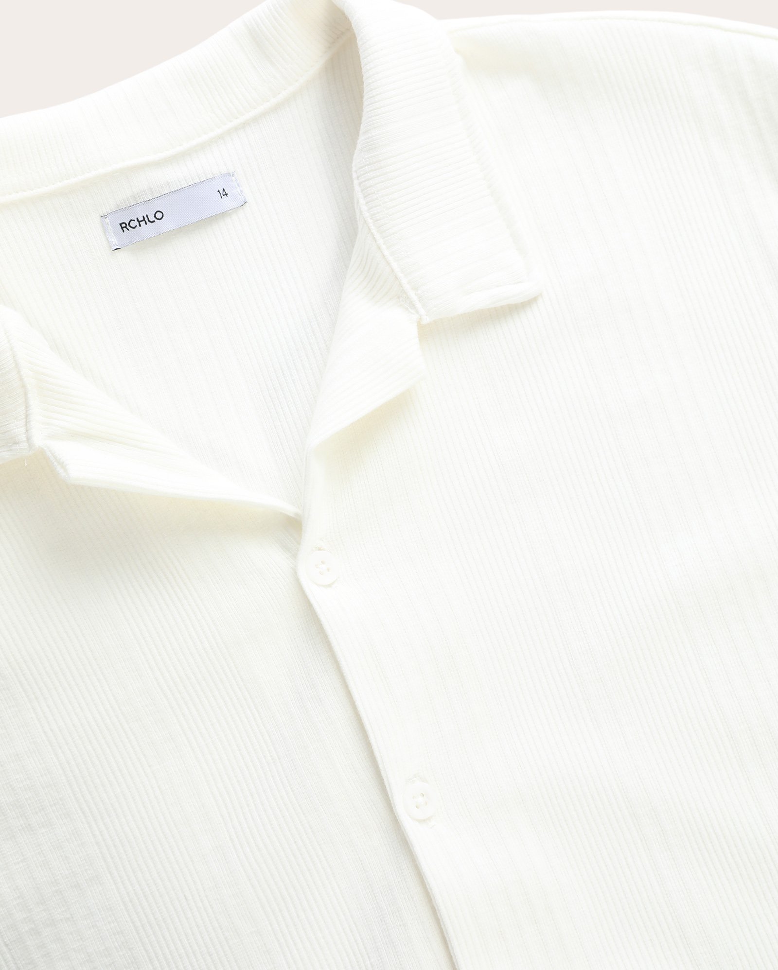 Camisa juvenil texturizada malha crepe - off-white — foto 2