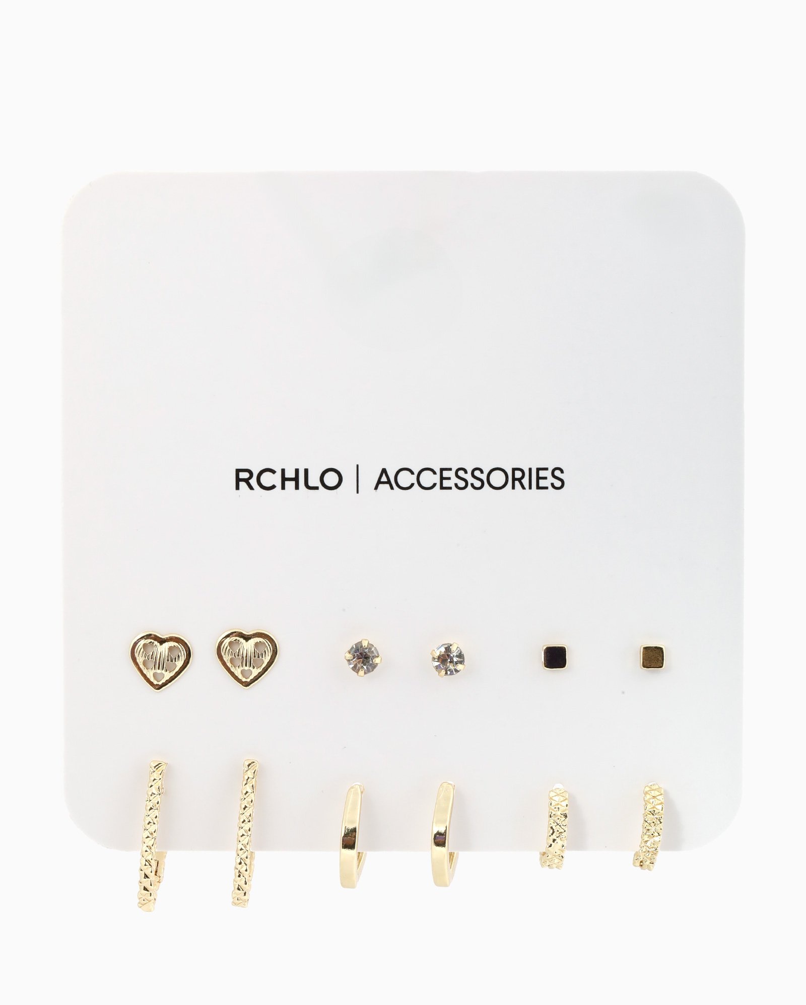 Kit brinco feminino 6 pares pequenos coração dourado | Accessori