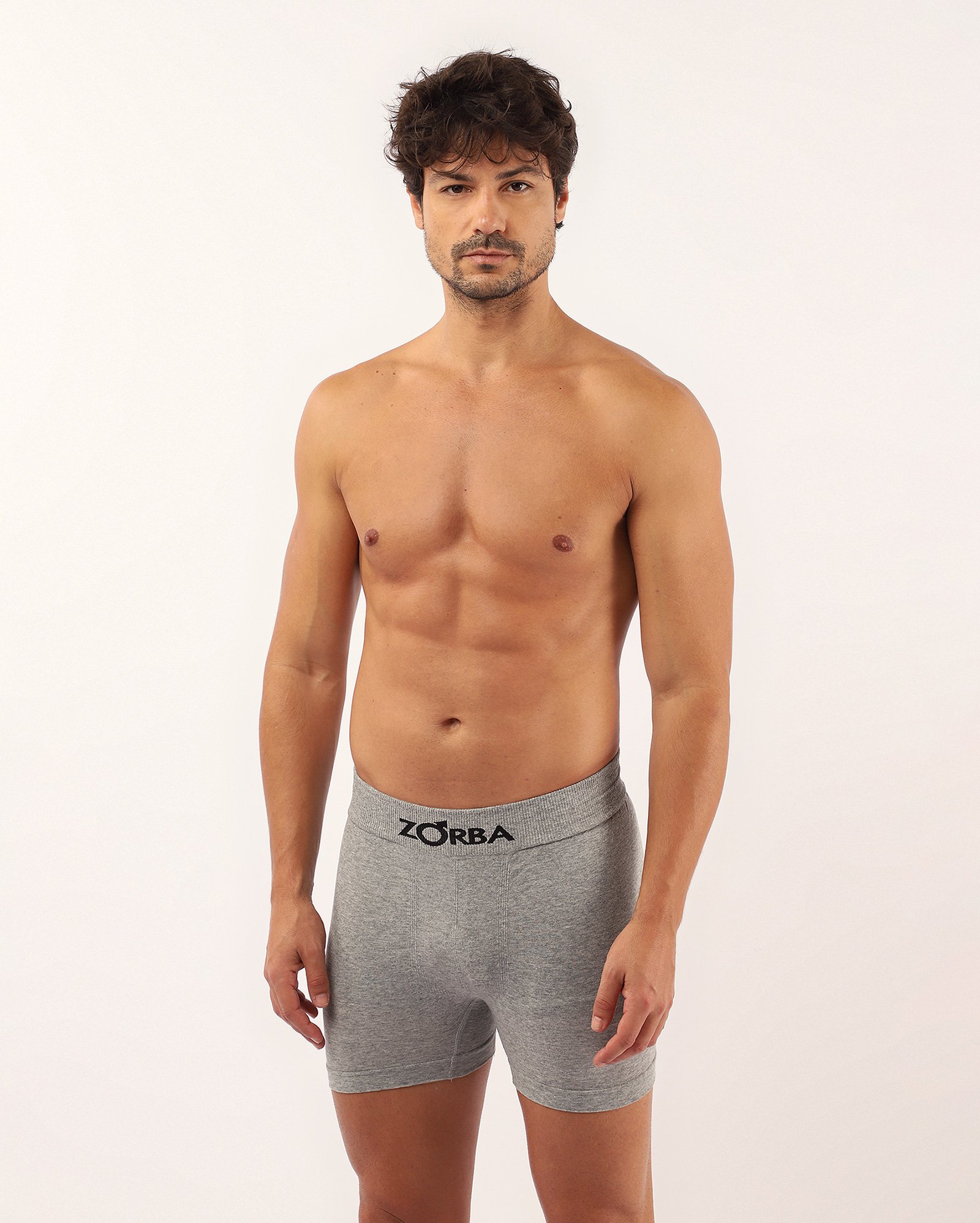 Cueca boxer mescla cinza | Zorba