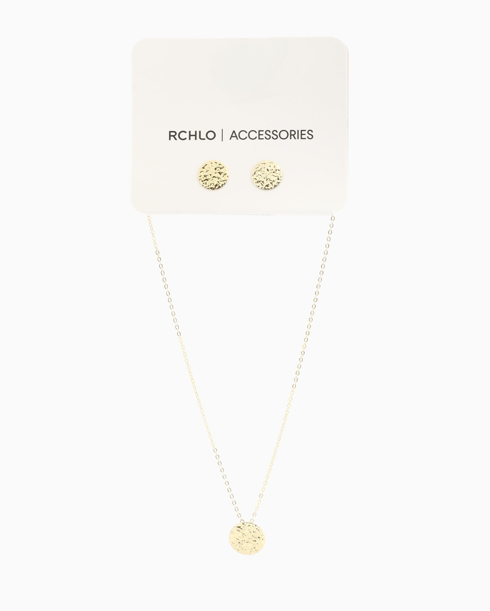 Kit colar e brinco feminino martelado dourado | Accessori 