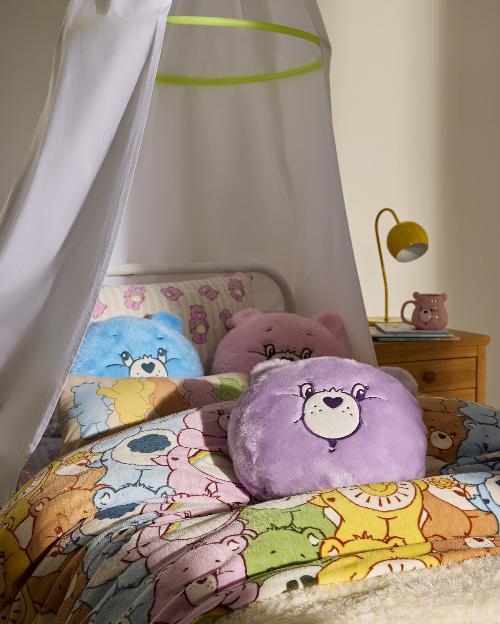 Jogo de cama solteiro 2 peças em malha multicor | Ursinhos Carinhosos
