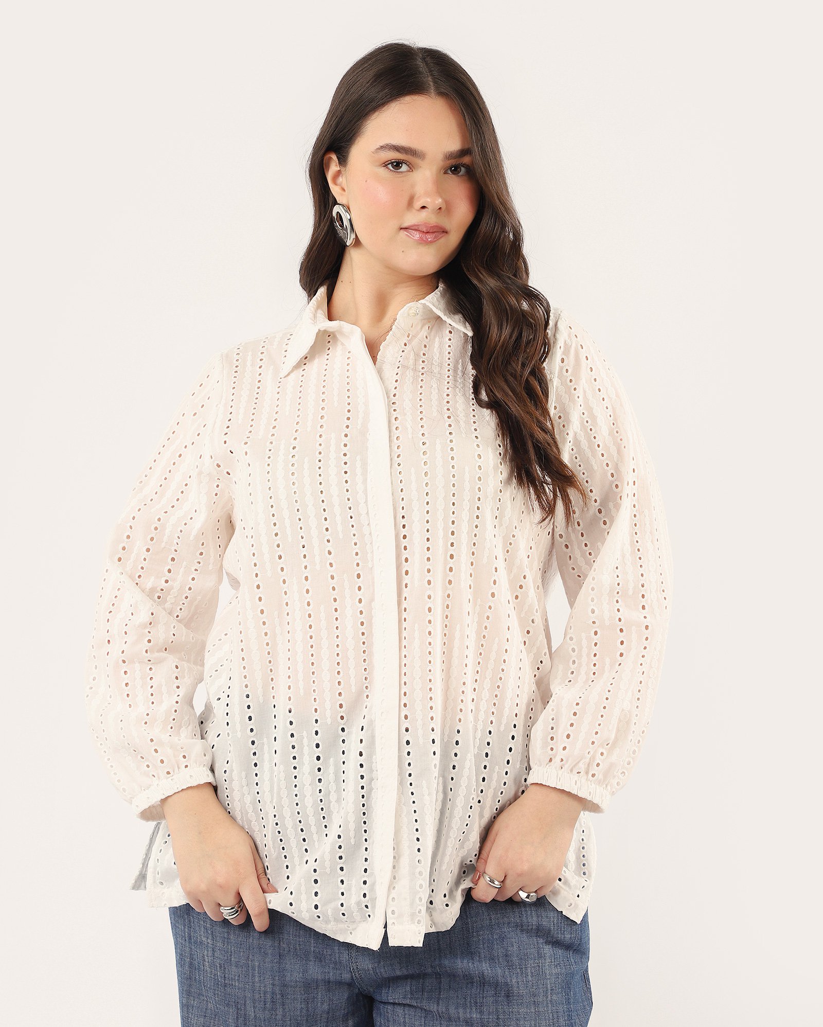 Camisa plus size feminina em laise