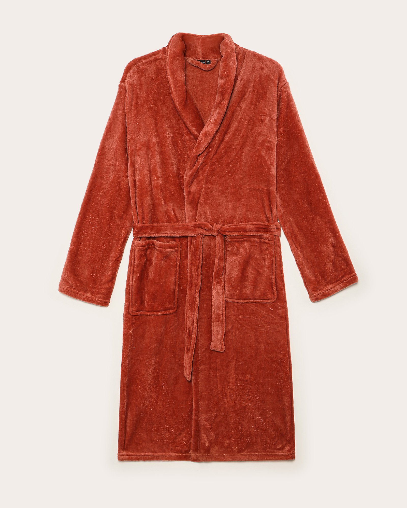 Roupão fleece com faixa e bolsos - Vermelho Claro | Casa Riachuelo