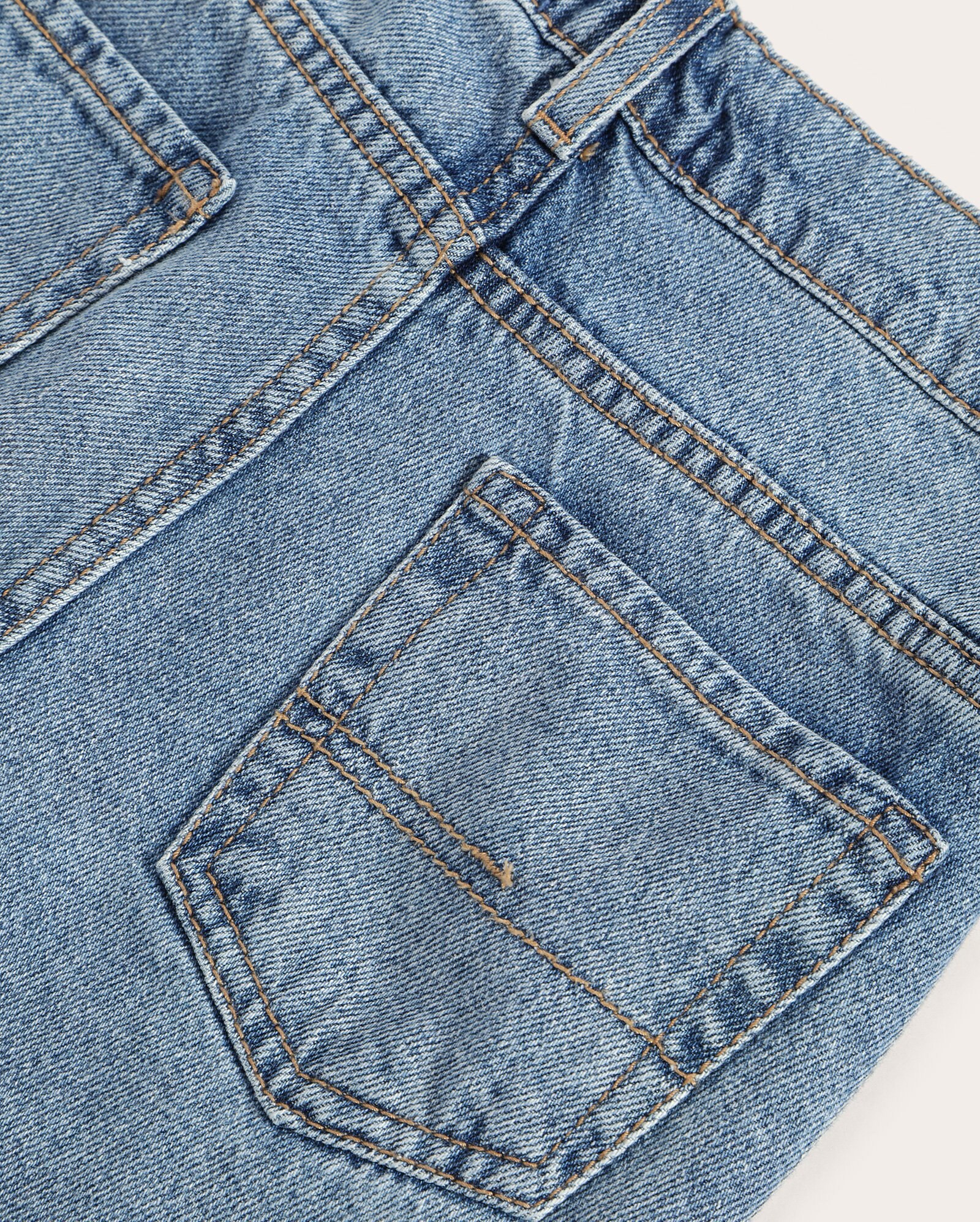 Calça jeans infantil reta estonada 4-10A - denim médio — foto 3