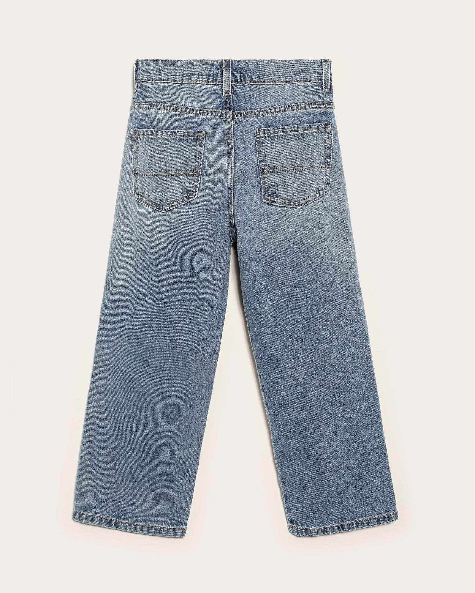 Calça jeans infantil reta estonada 4-10A - denim médio — foto 2