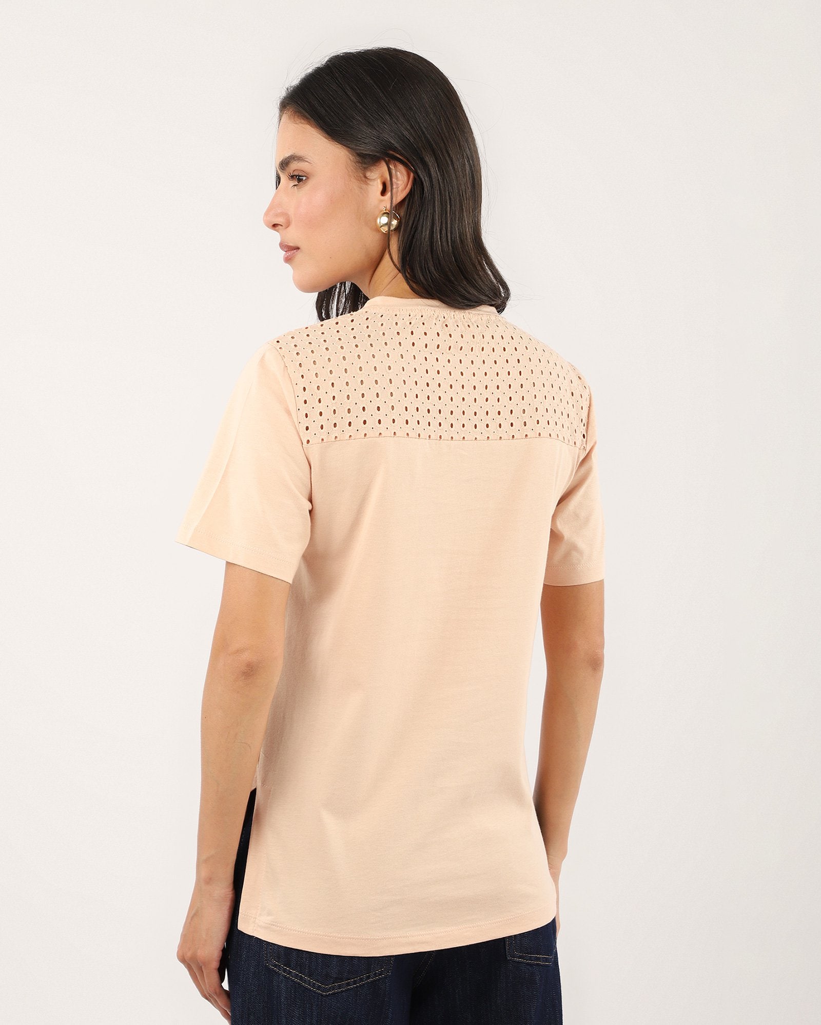 Blusa feminina ampla com detalhe laise - rosa — foto 4