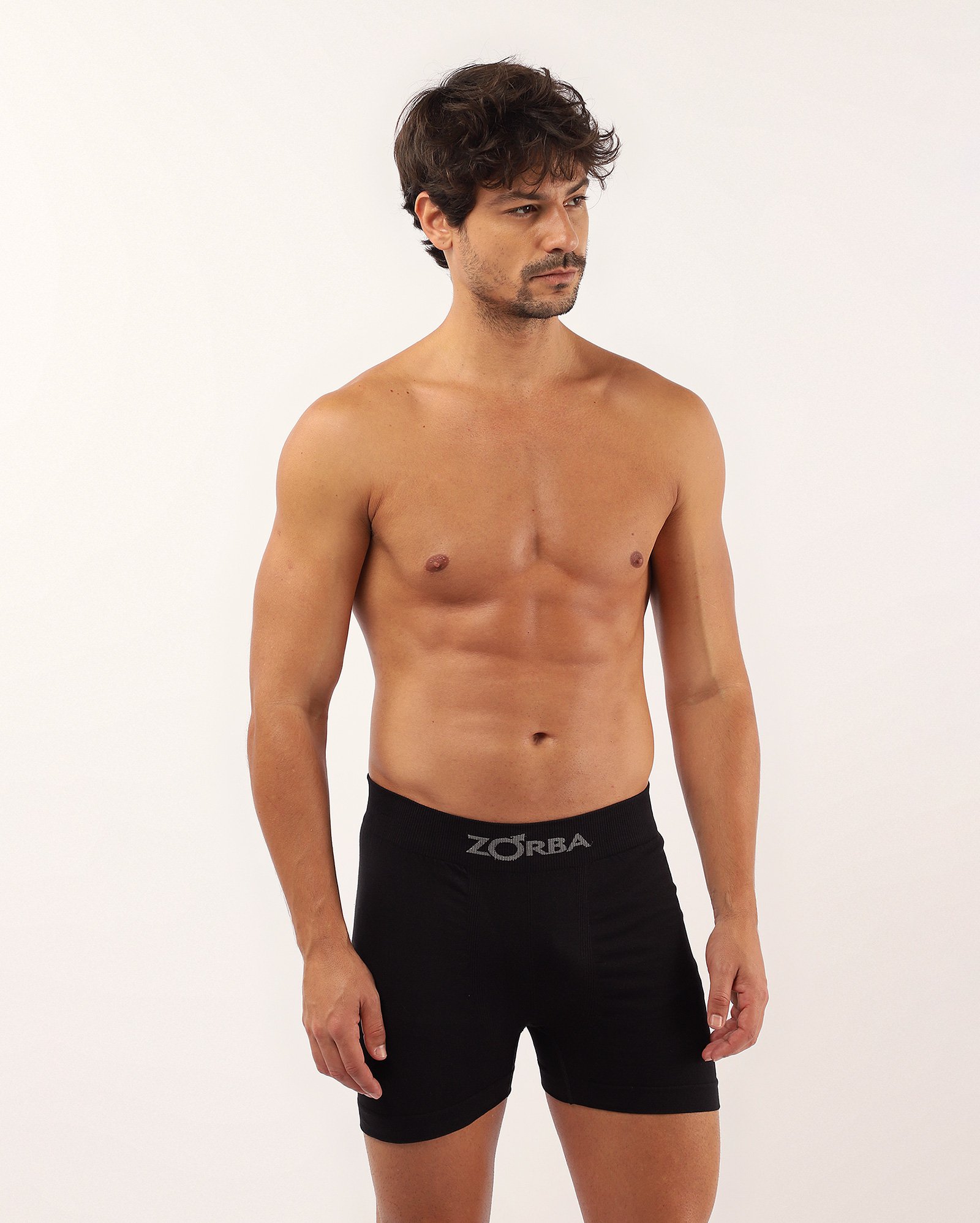 Cueca boxer cós elástico preta | Zorba