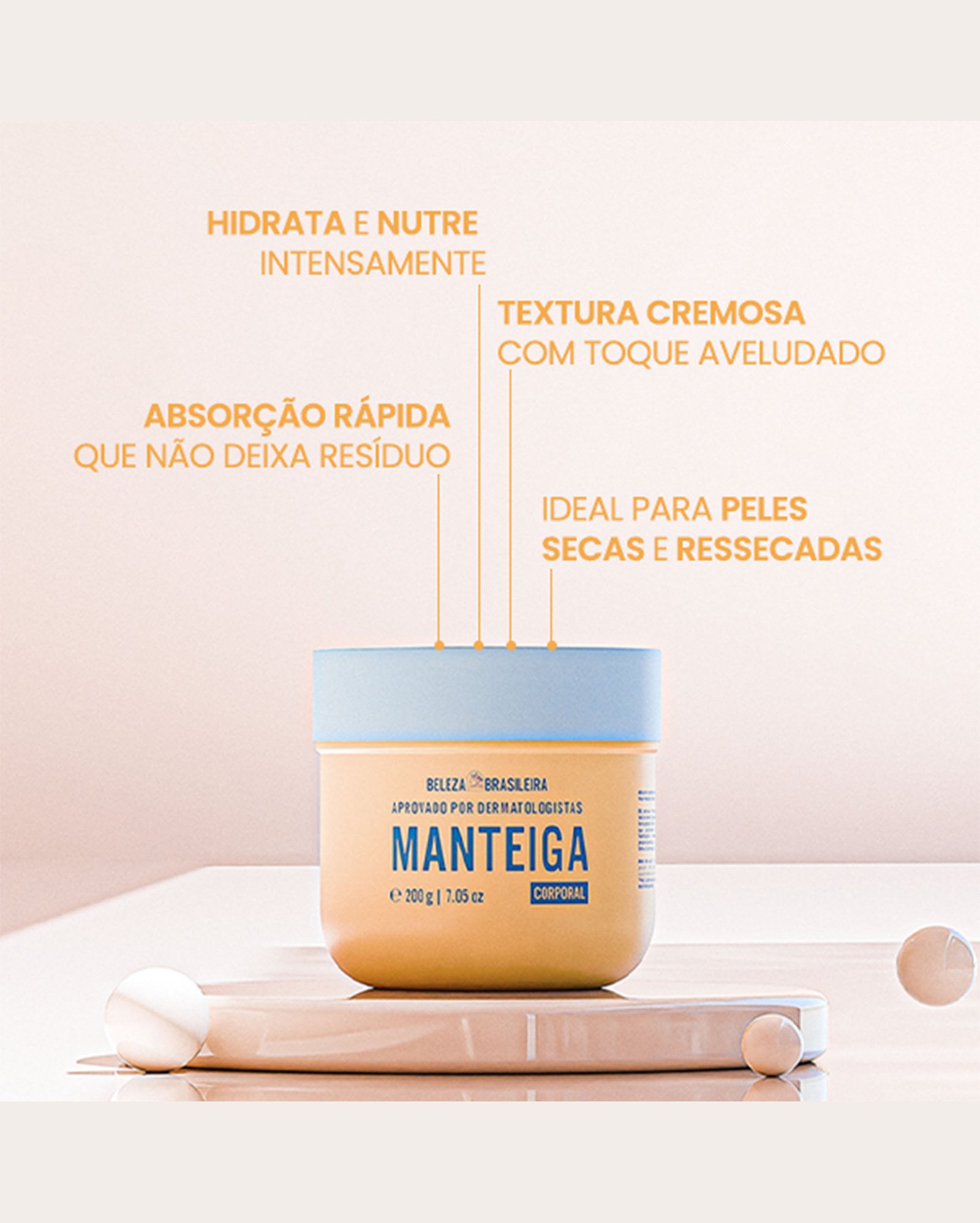 Manteiga hidratante corporal 200g | Beleza Brasileira