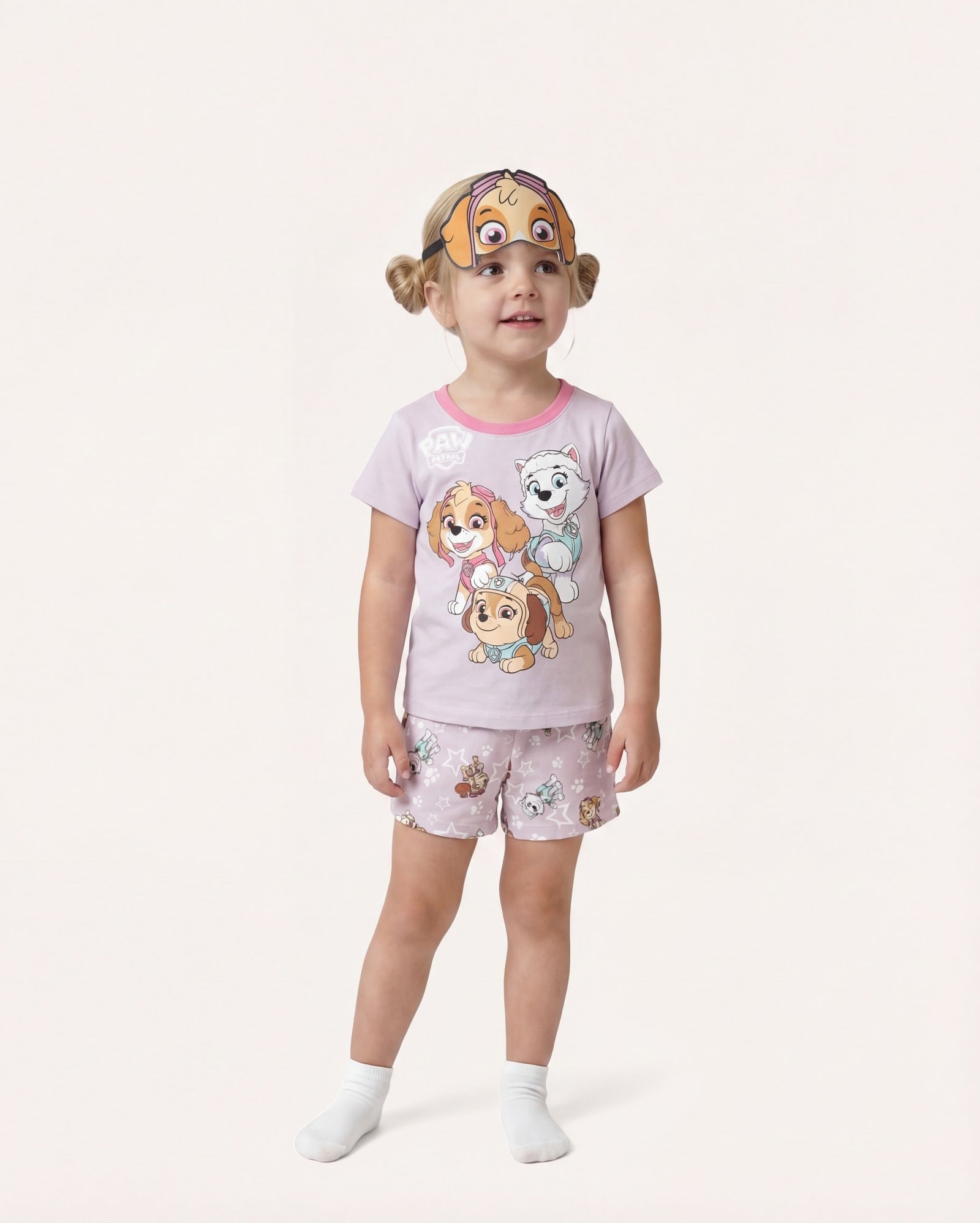 Pijama curto infantil Patrulha Canina com máscara 2-6A - lilás | Paramount