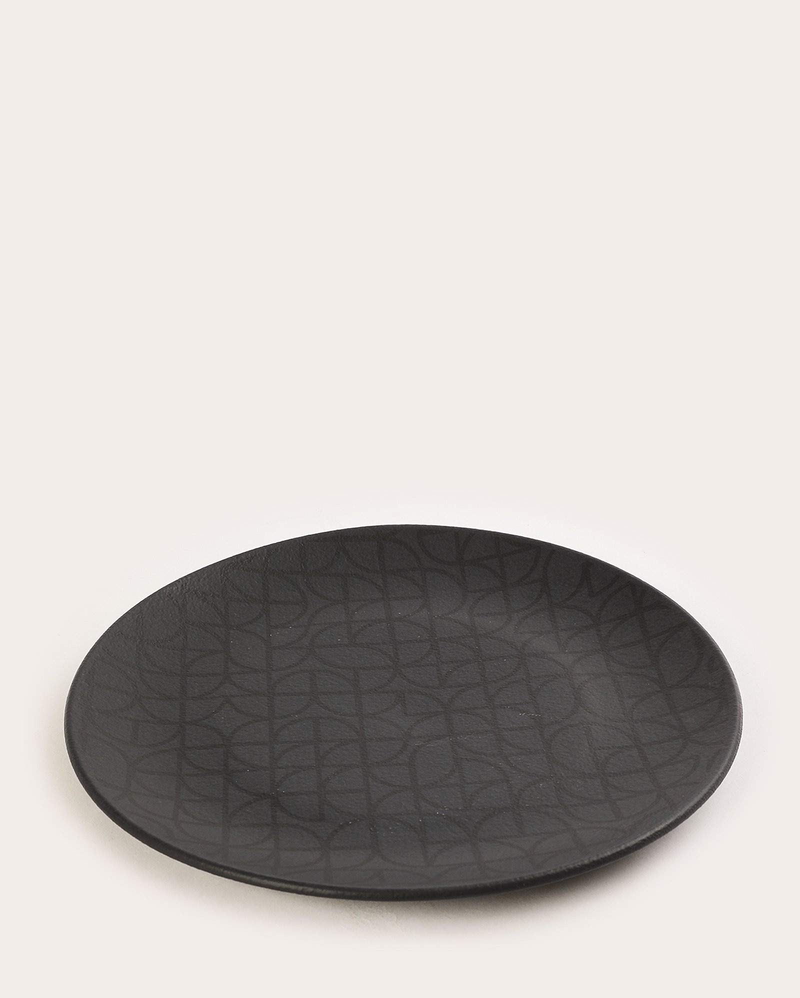 Prato raso cerâmica geométrico Vald 26cm preto | Casa Riachuelo