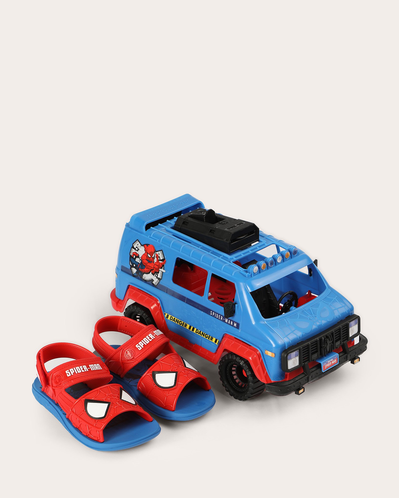 Sandália infantil Homem-Aranha com carrinho azul | Grendene