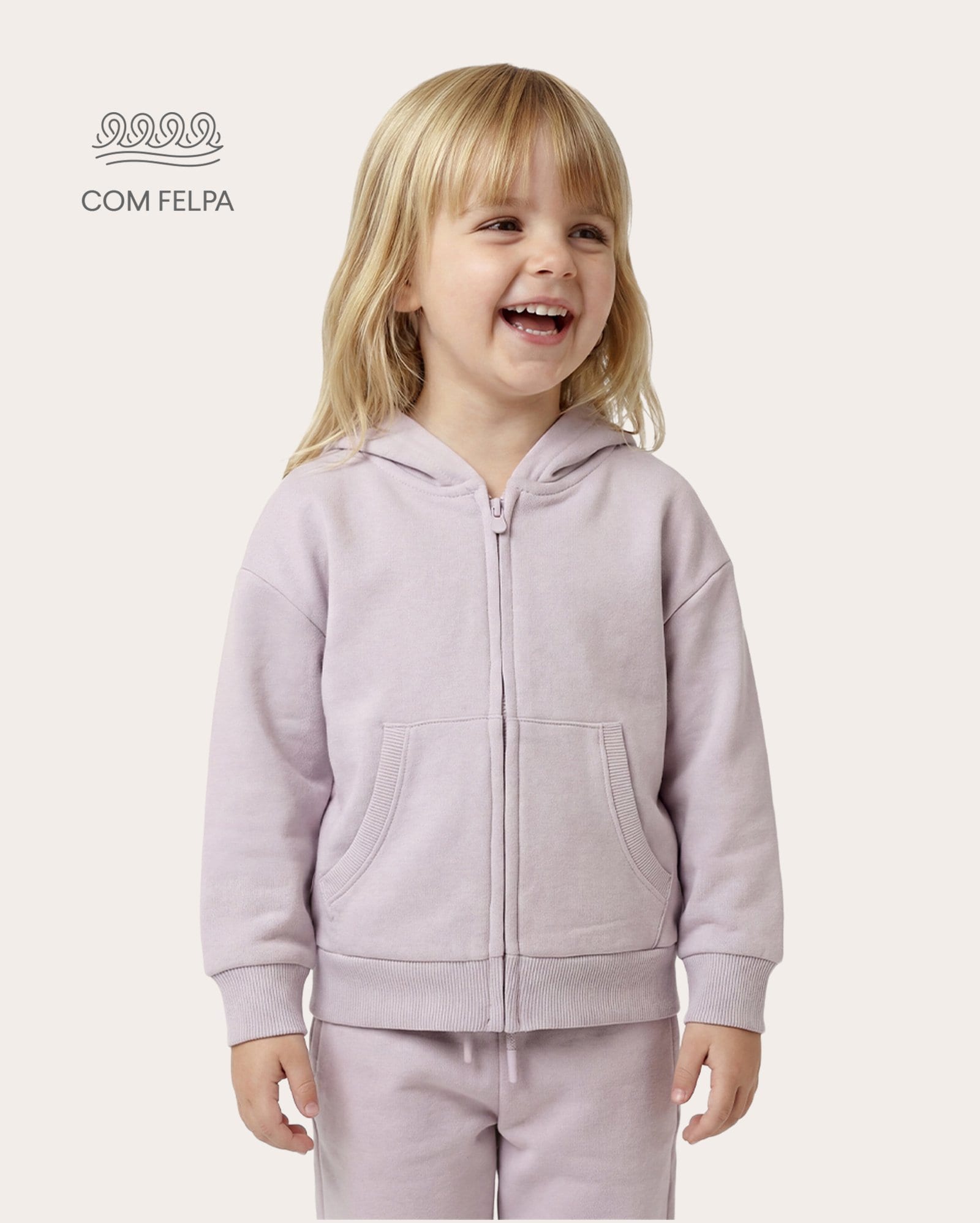 Blusa de moletom infantil com felpa 1-6A - Lilás