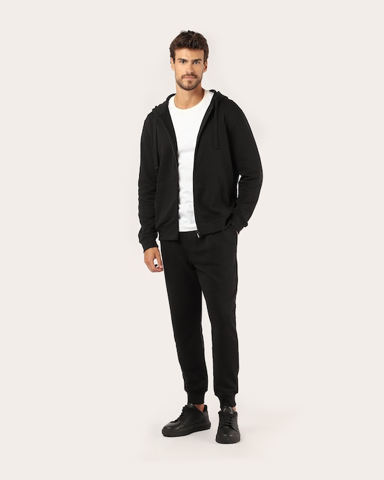 Jaqueta de moletom masculina com capuz - Preto