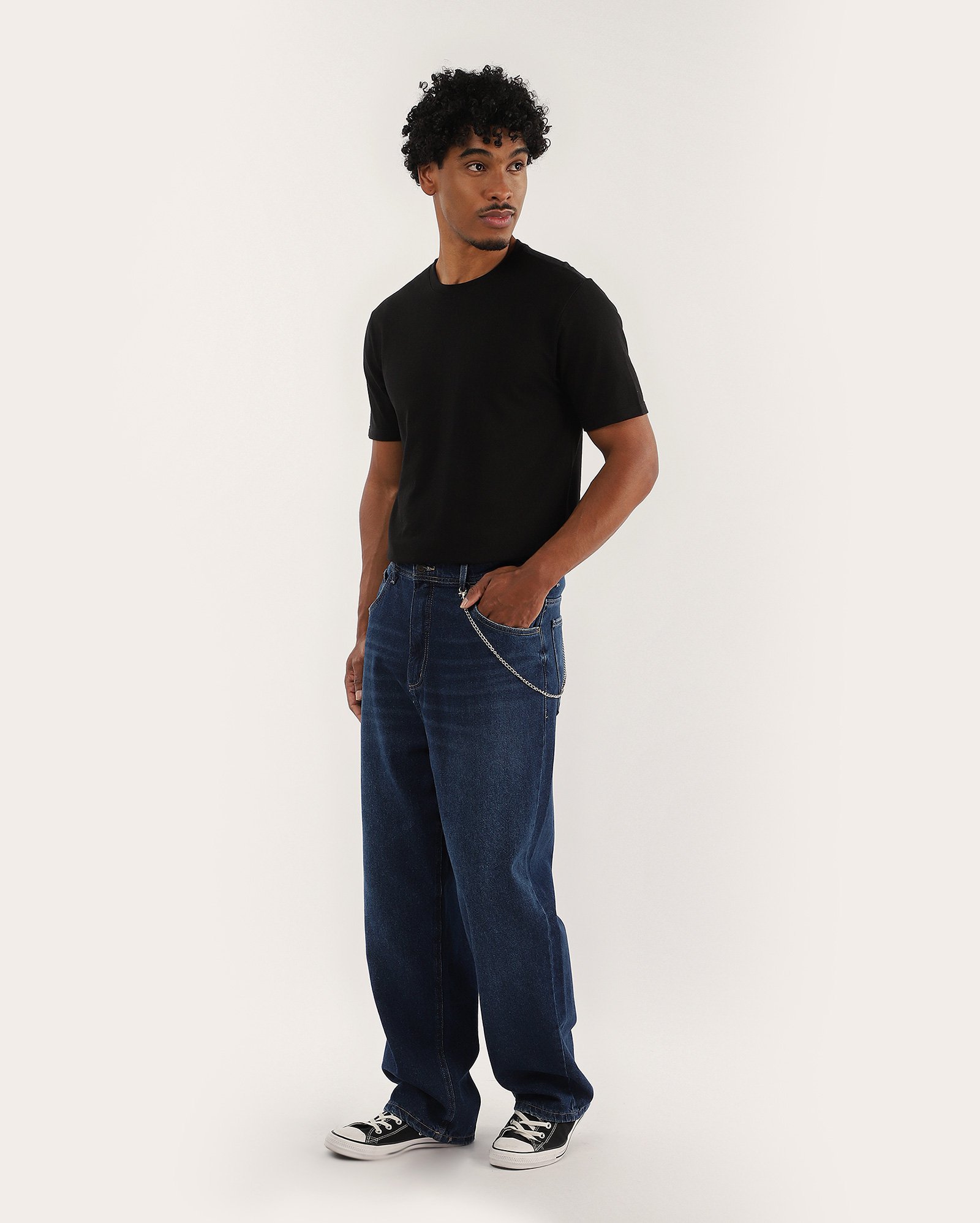 Camiseta masculina regular texturizada preta