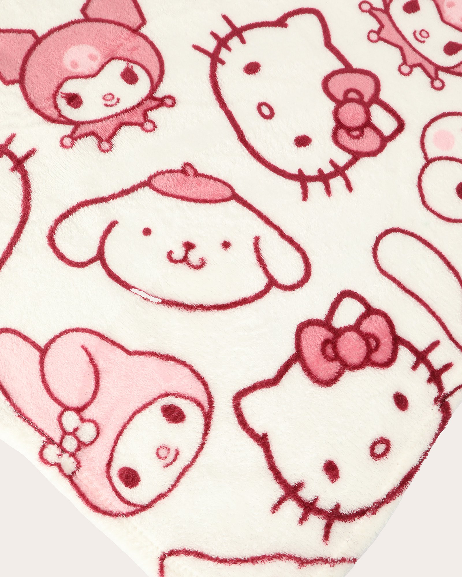 Manta casal de microfibra Hello Kitty e amigos - branca | Casa Riachuelo