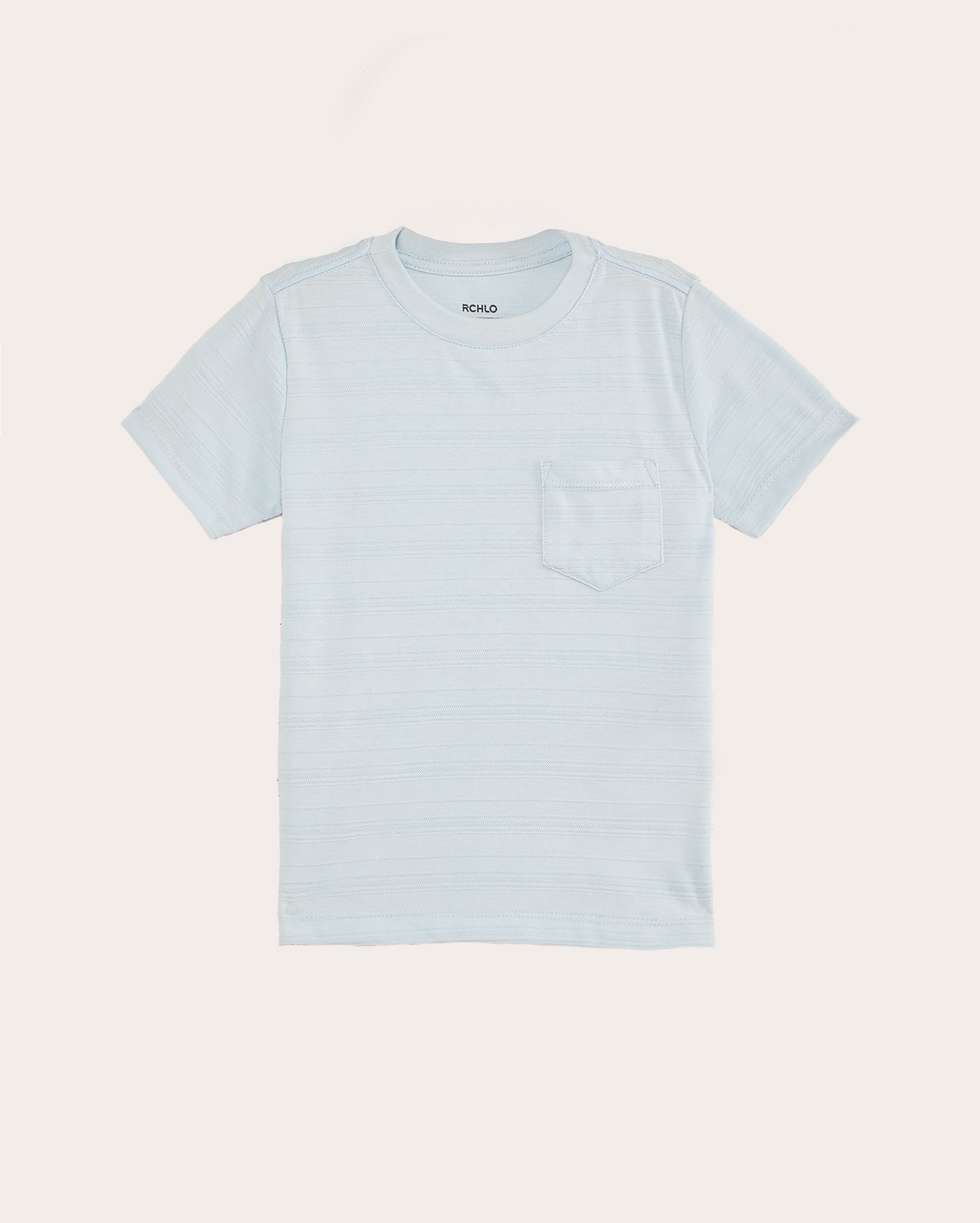 Camiseta infantil regular texturizada com bolso 4-10A - azul