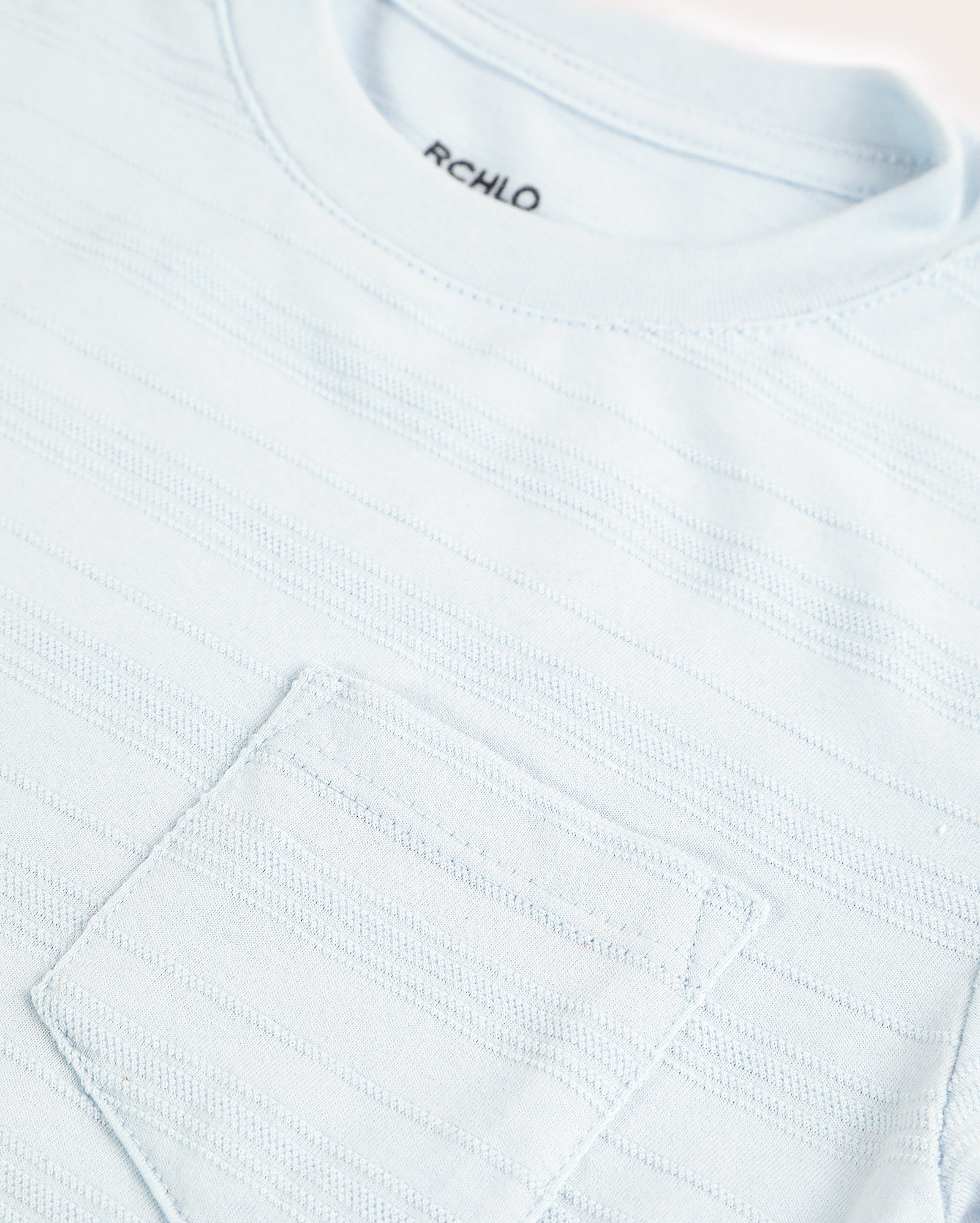 Camiseta infantil regular texturizada com bolso 4-10A - azul