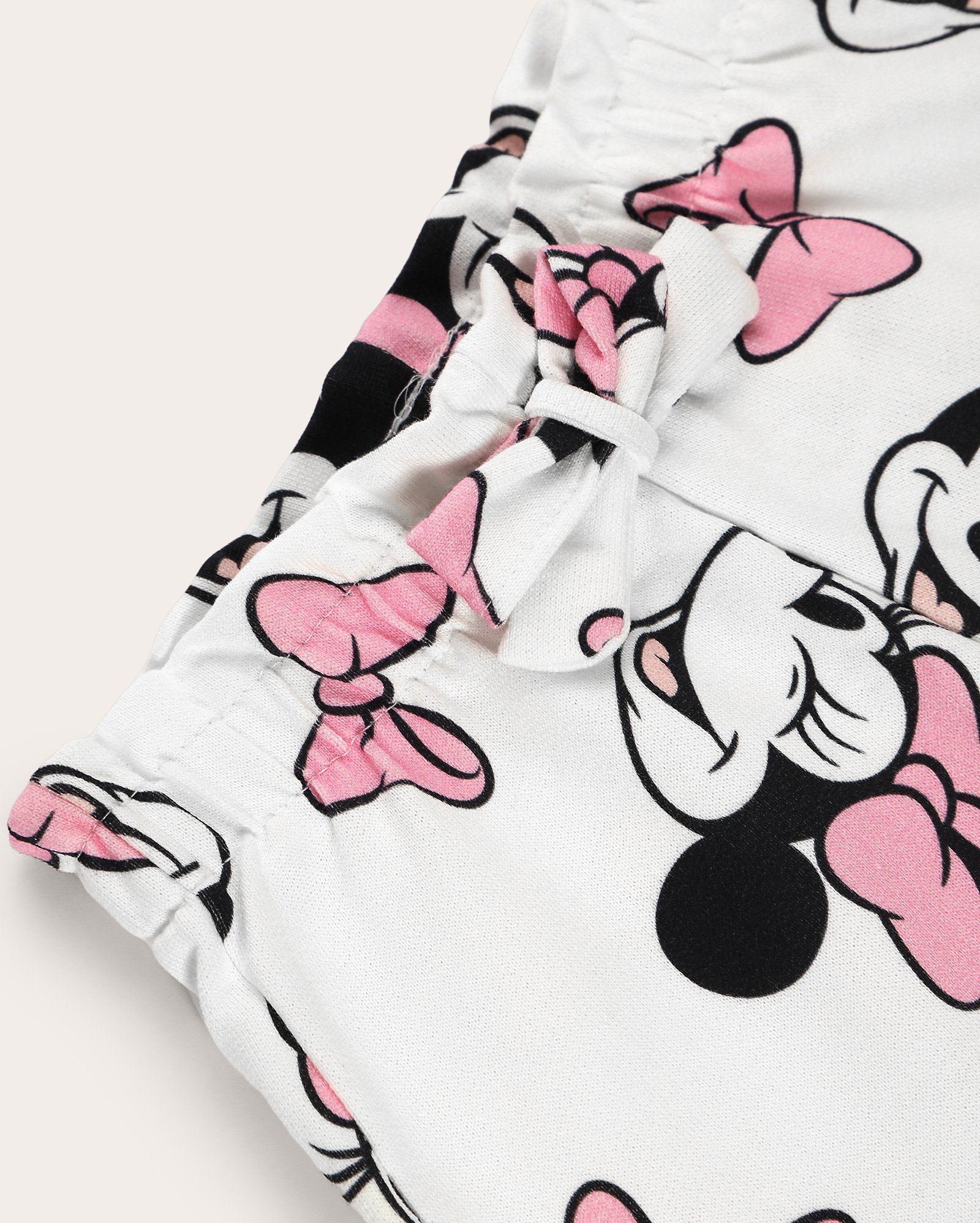 Short de moletom infantil clochard Minnie com laço 1-4A - Branco | Disney