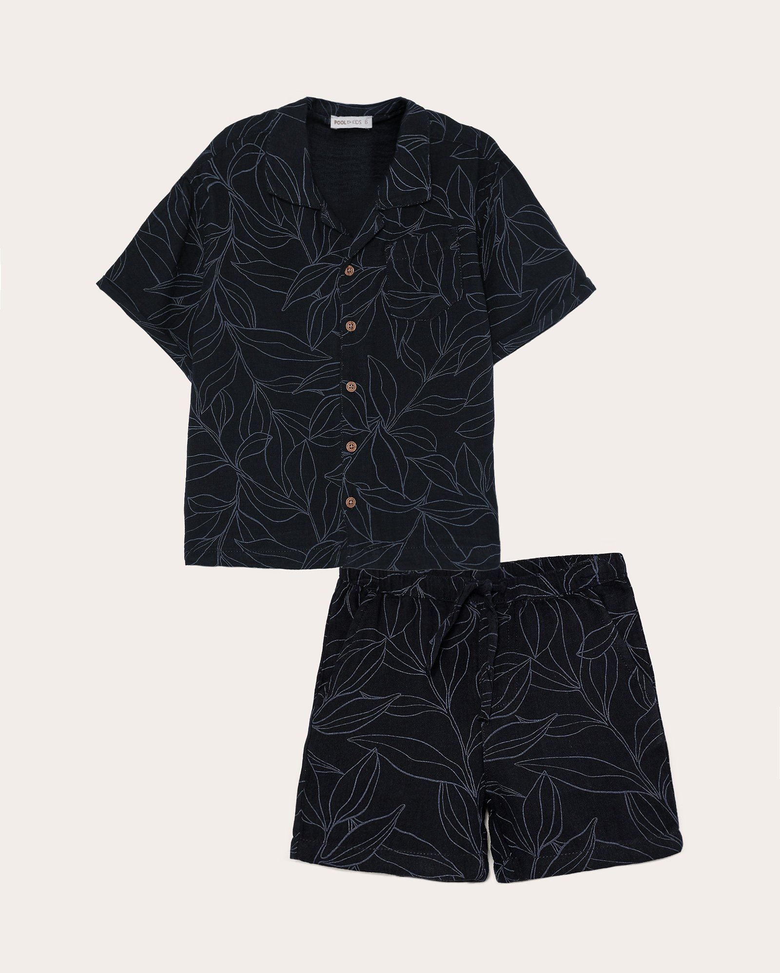 Conjunto infantil curto estampa floral 4-10A - azul