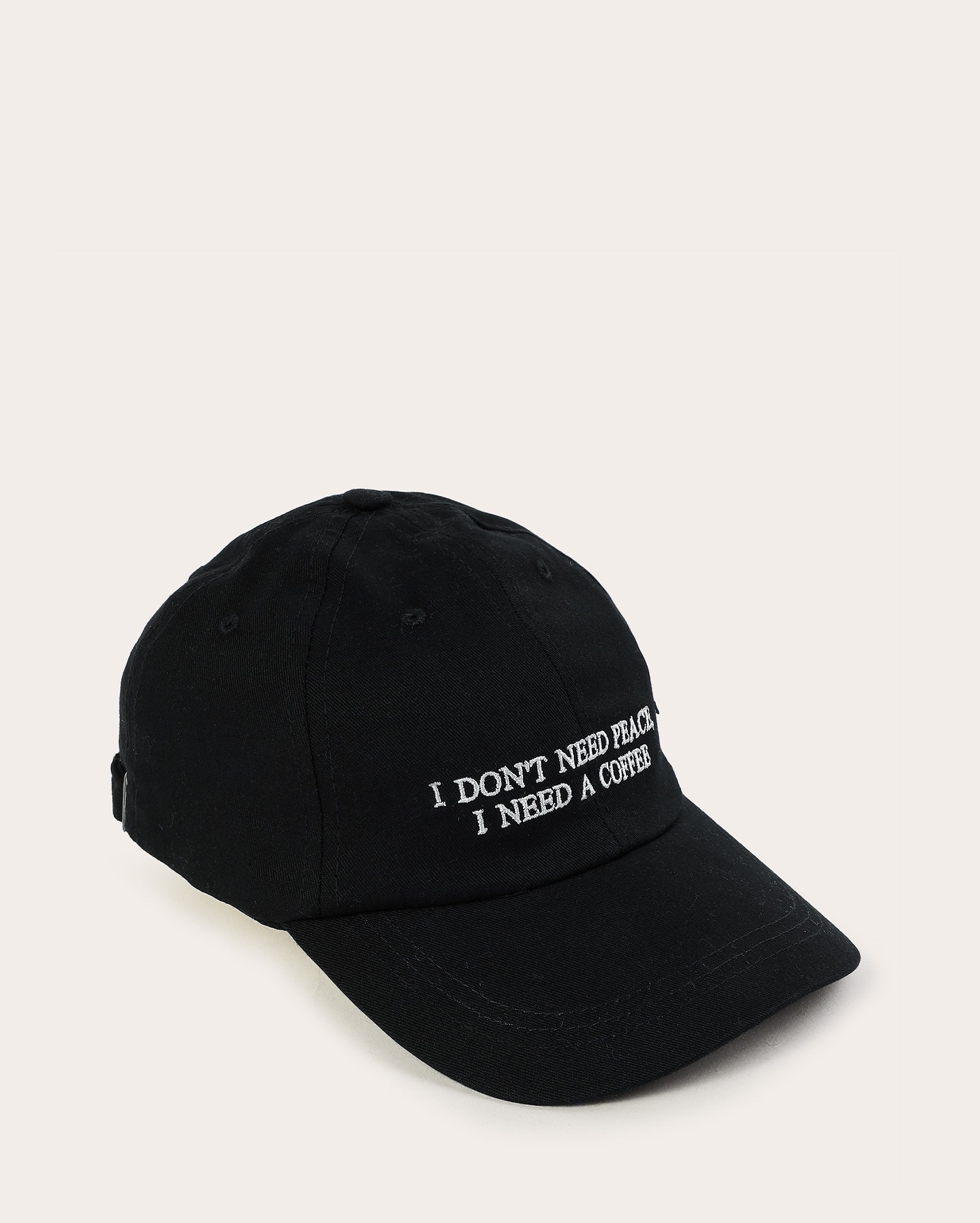Boné feminino aba curva pespontado bordado em lettering preto