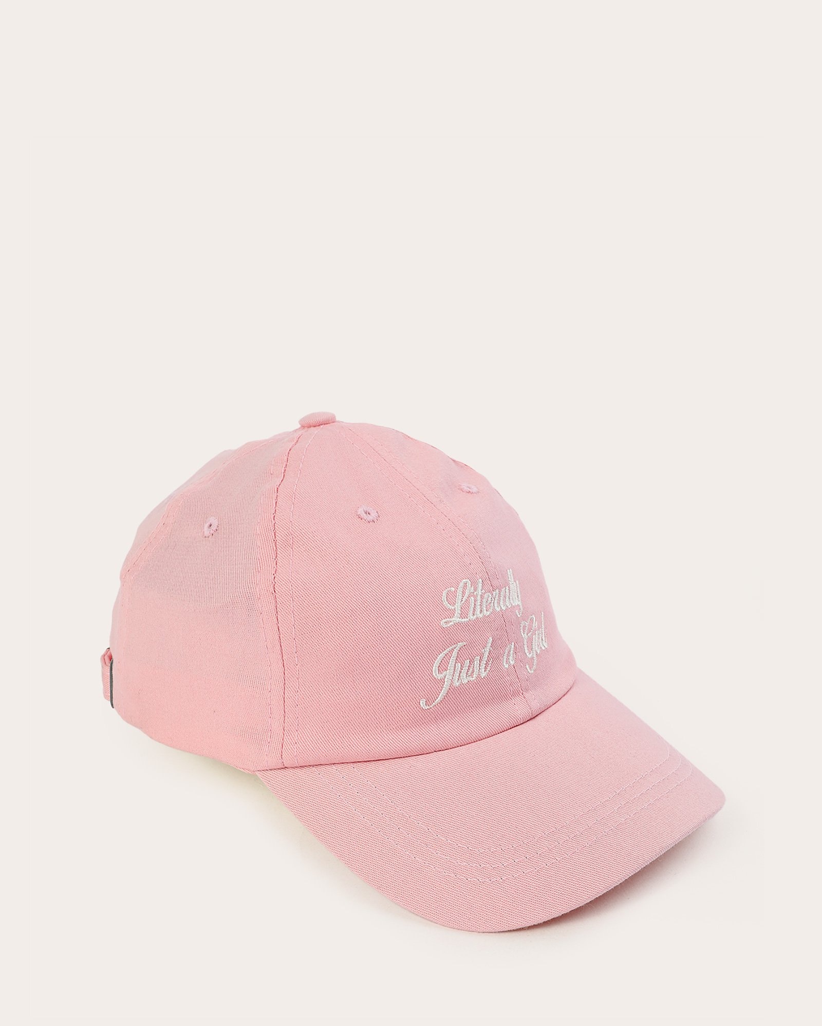 Boné feminino aba curva bordado Literally just a girl rosa