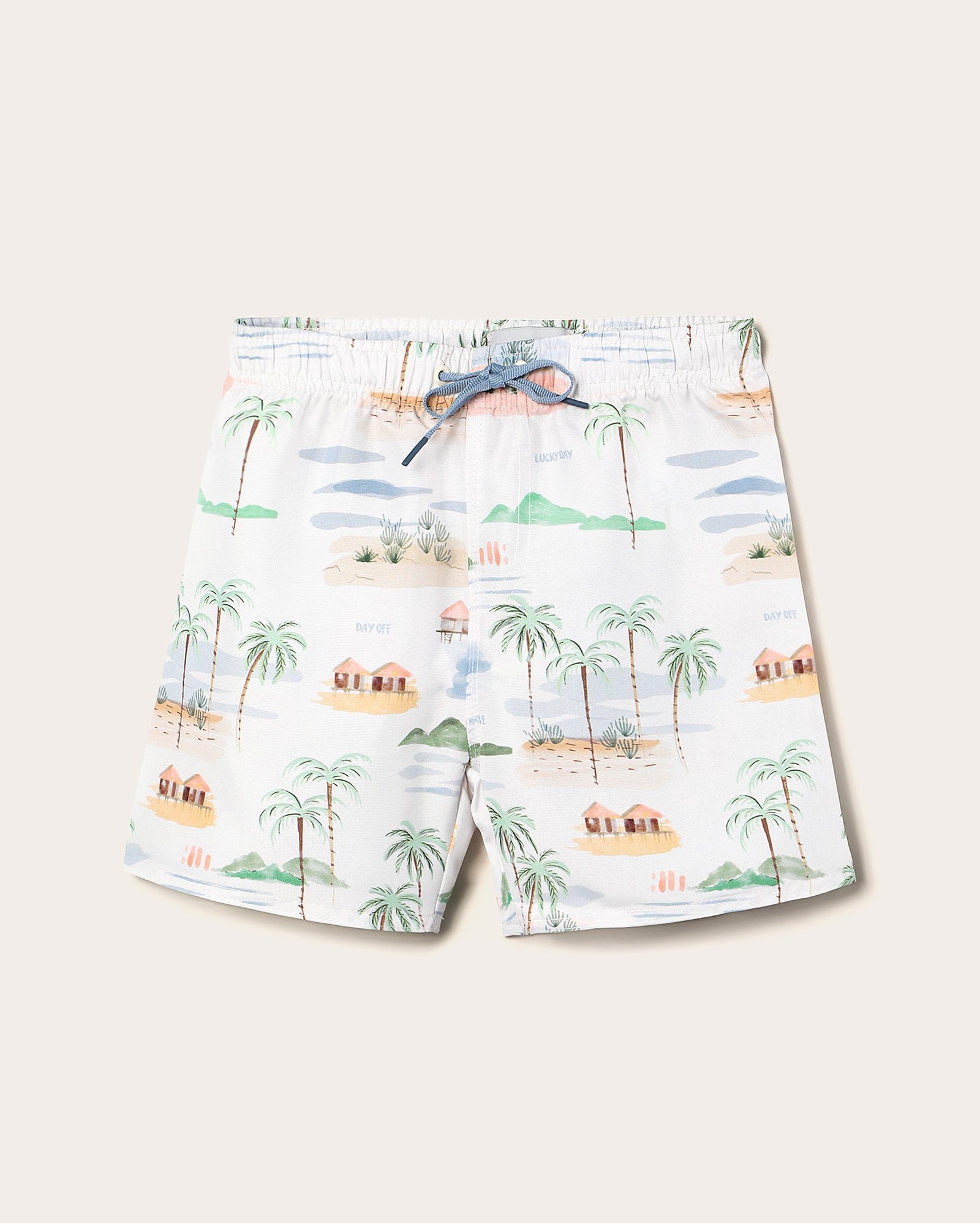 Short água infantil praia 4-10A - Off-white