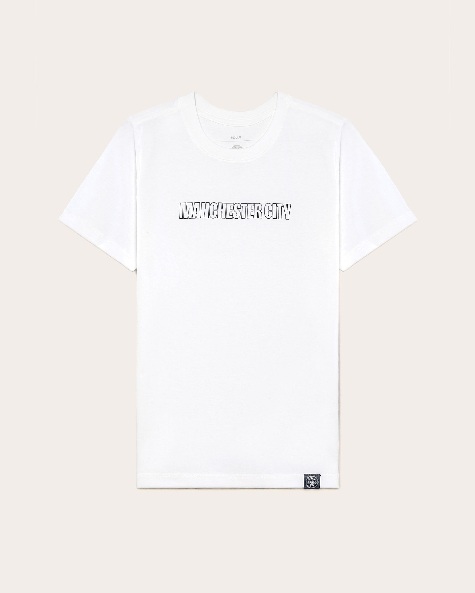 Camiseta juvenil time de futebol básica - branca | Manchester City