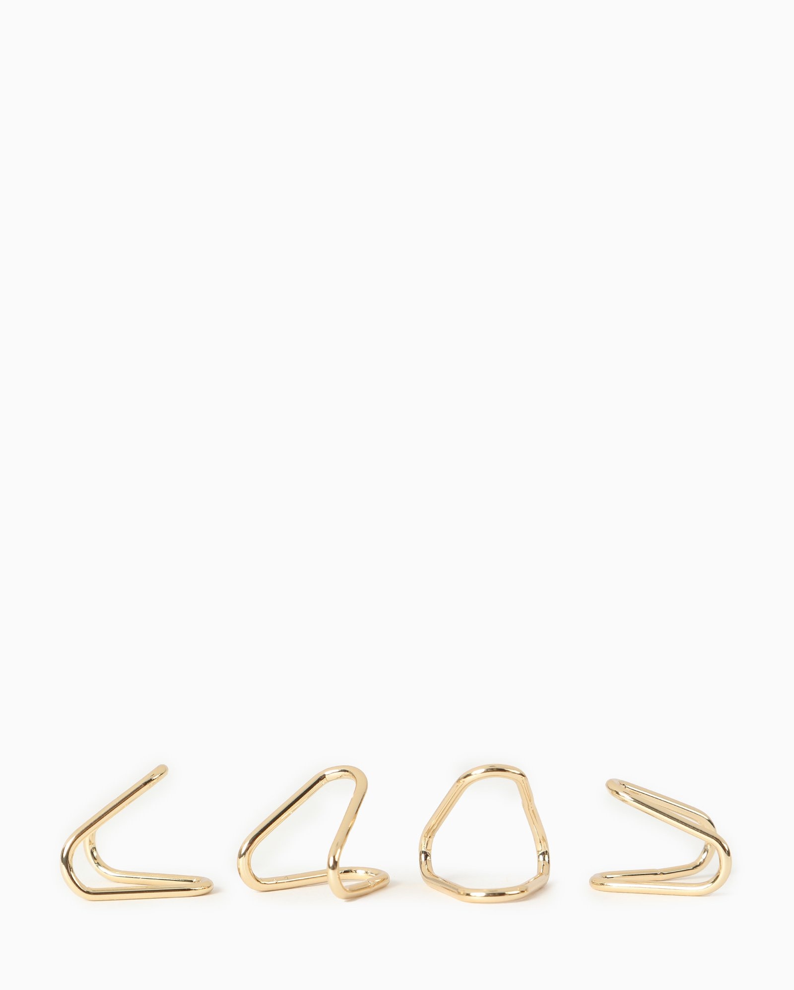 Kit de anéis 4 peças elaborados geométricos dourado