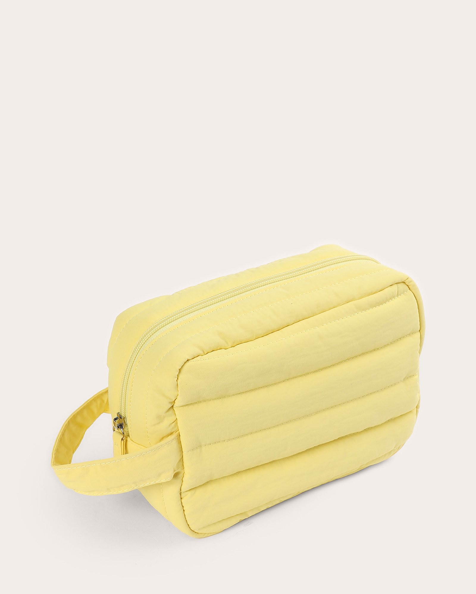 Necessaire com alça de mão com relevo - Amarelo Claro | Body Work