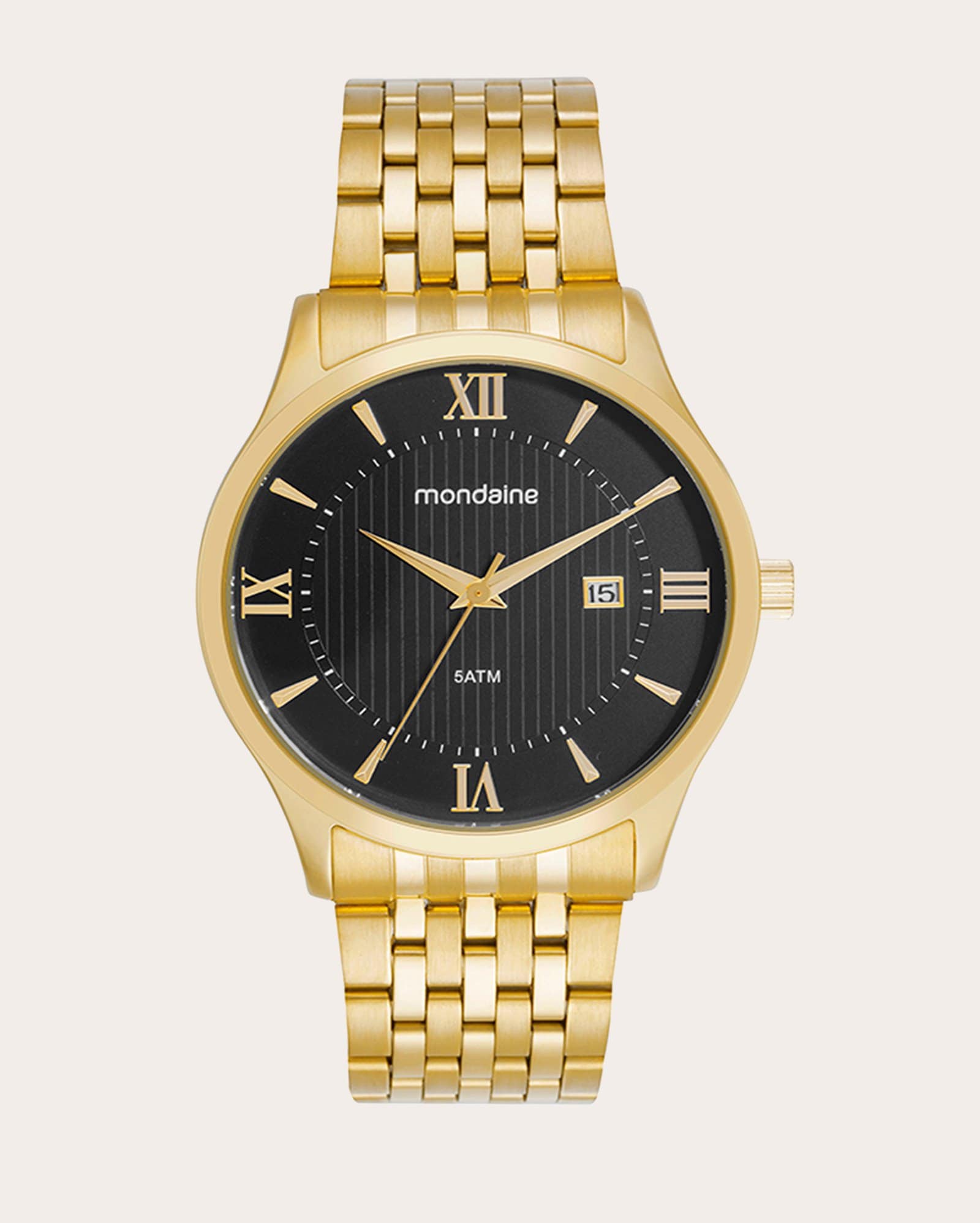 Relógio analógico masculino 99806GPMVDE2 dourado | Mondaine