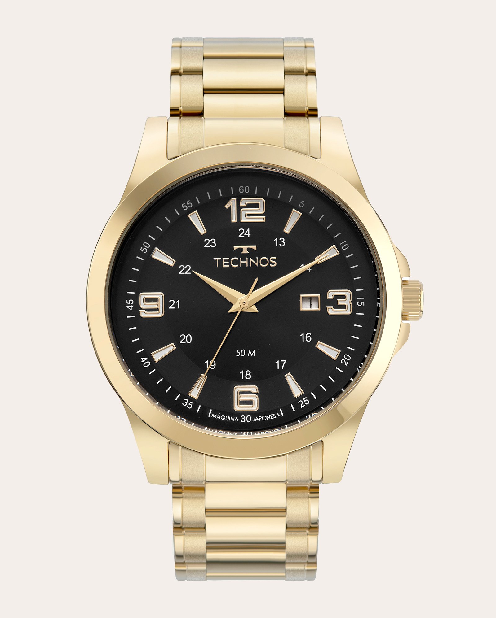 Relógio analógico masculino 2115TXB 1P dourado | Technos