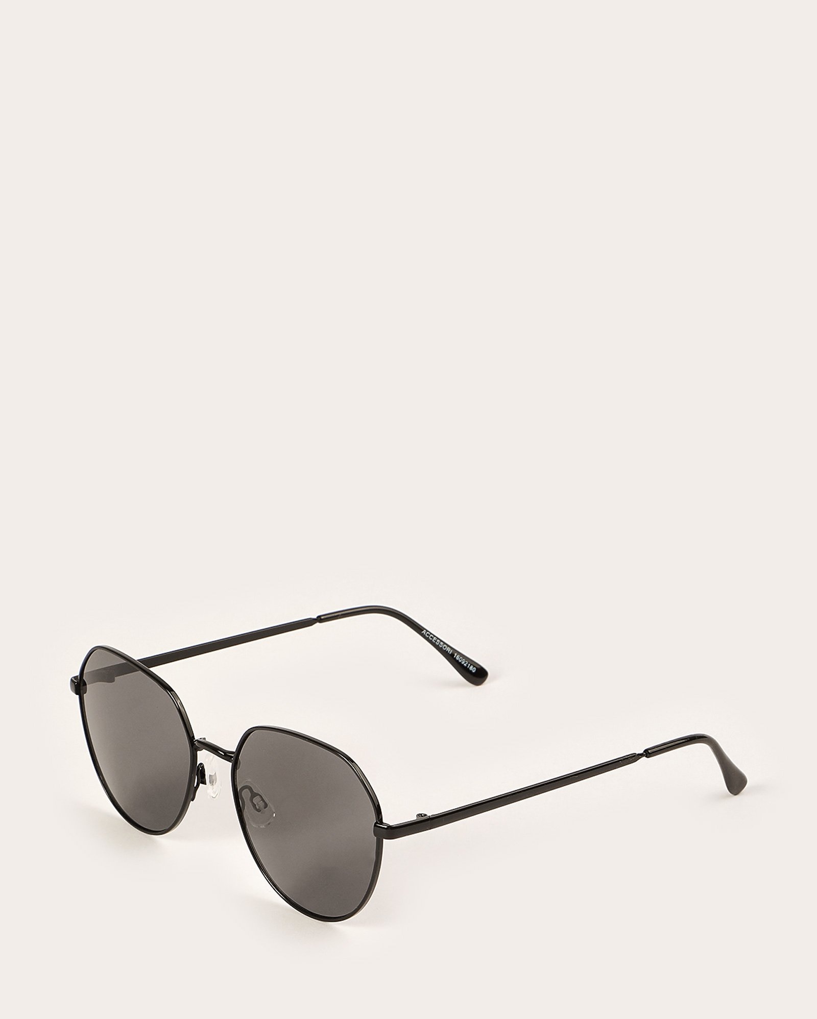 Óculos de sol masculino hexagonal - preto