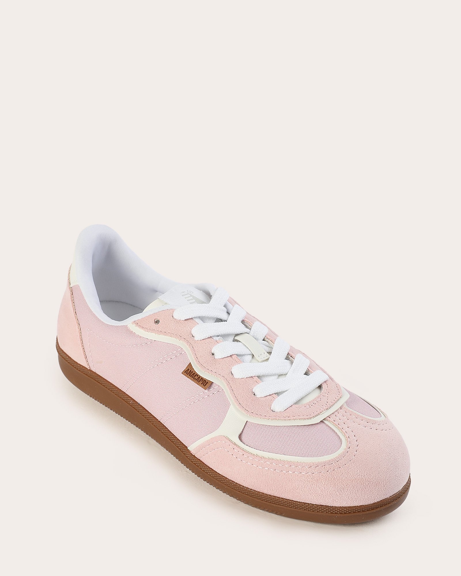 Tênis feminino casual camurça pespontado - rosa | Anacapri