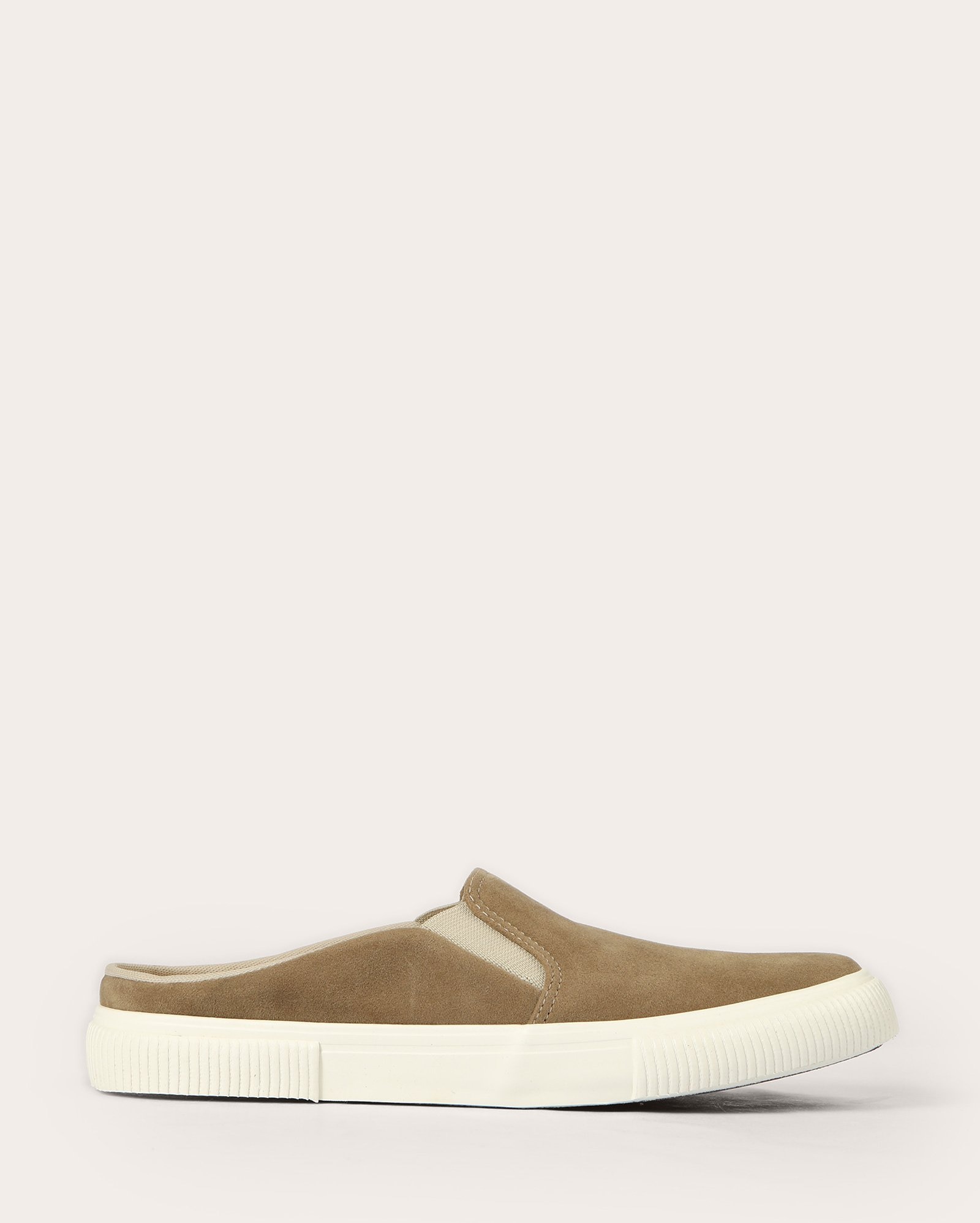 Tênis masculino slip on orlado camurça bege