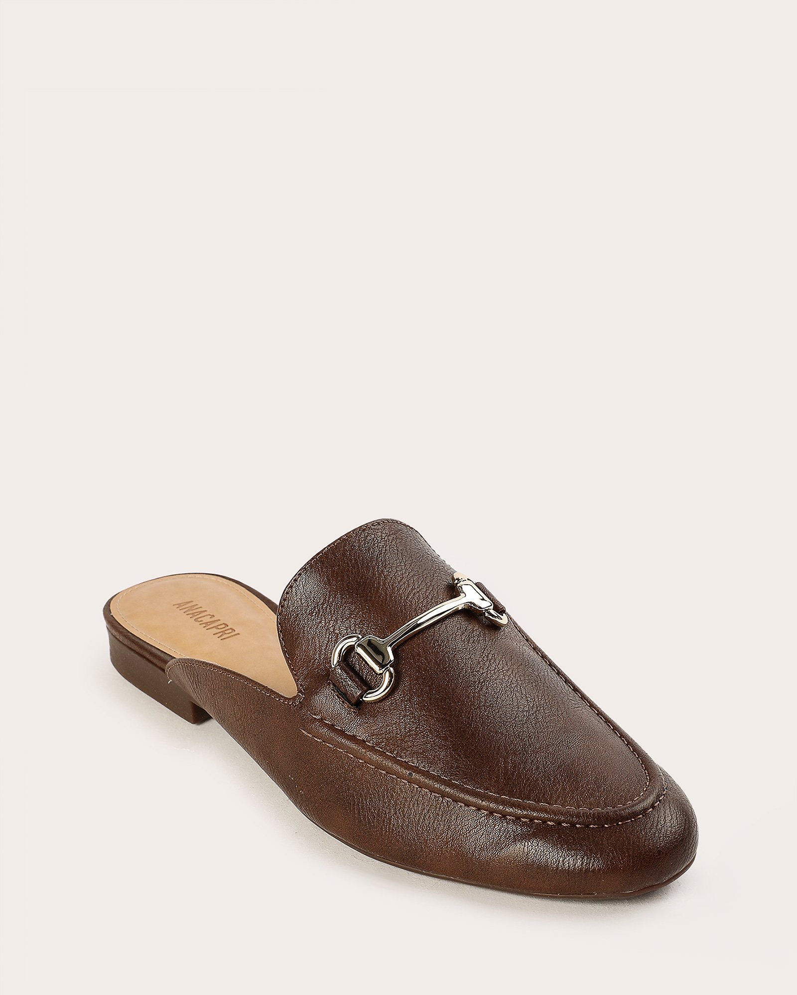 Sapato mule feminino com bridão - Marrom | Anacapri