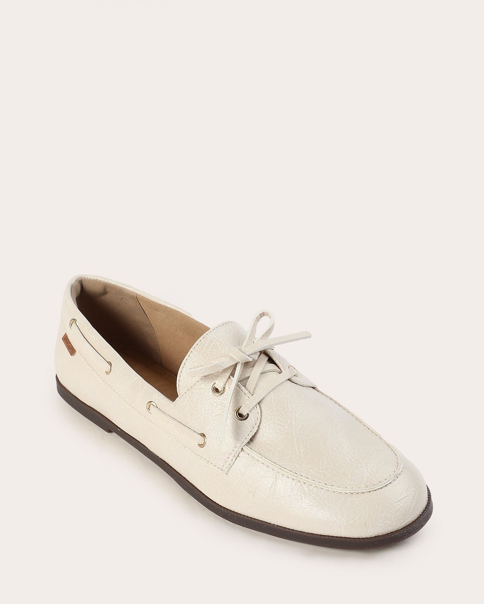 Mocassim feminino com amarração - Off-white | Anacapri