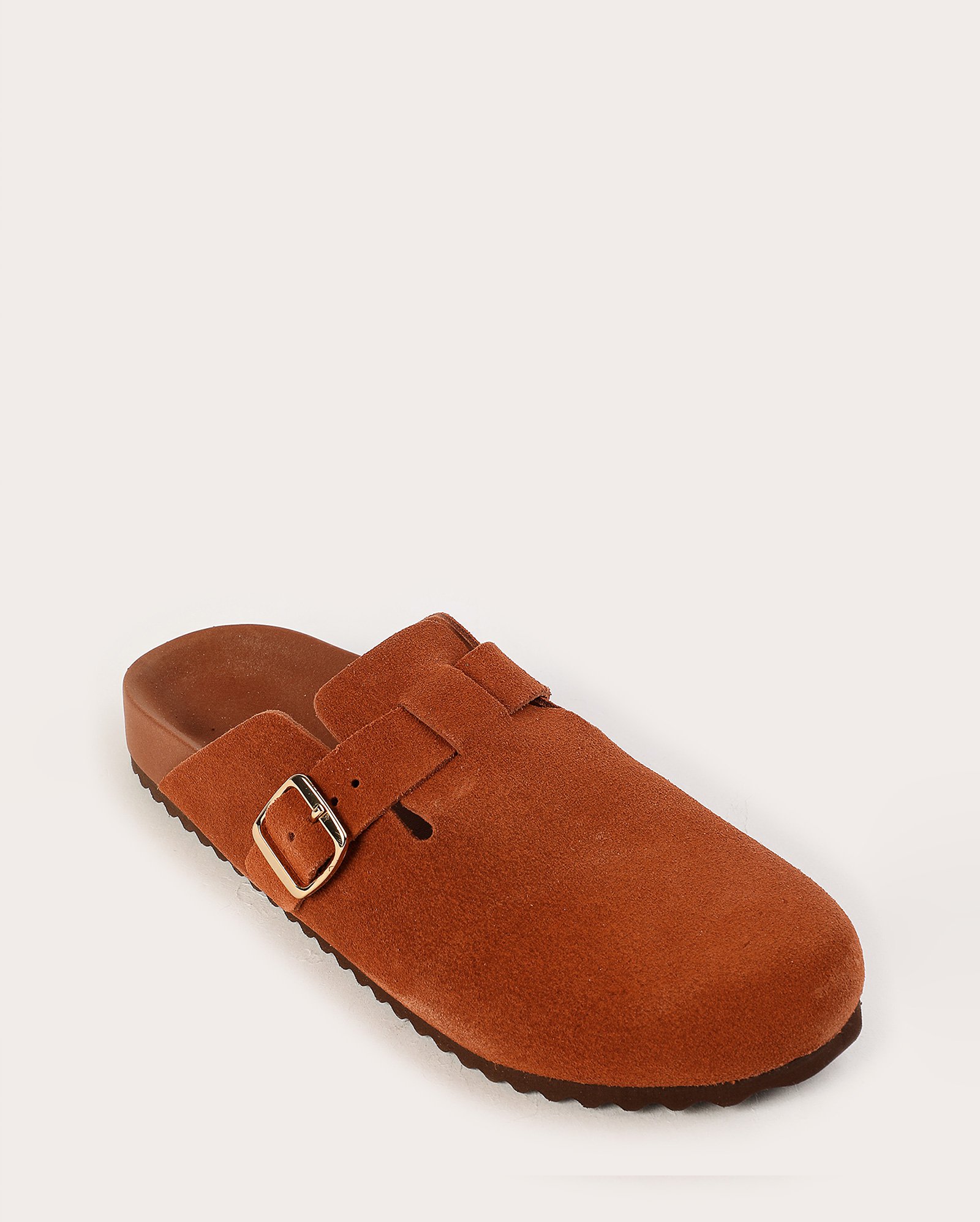 Sapato mule feminino clog em couro - Marrom | Anacapri