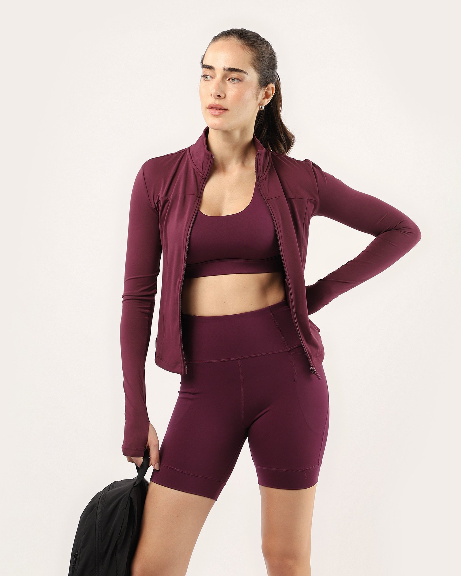Jaqueta esportiva feminina sculp com dedeira - Roxo | Body Work