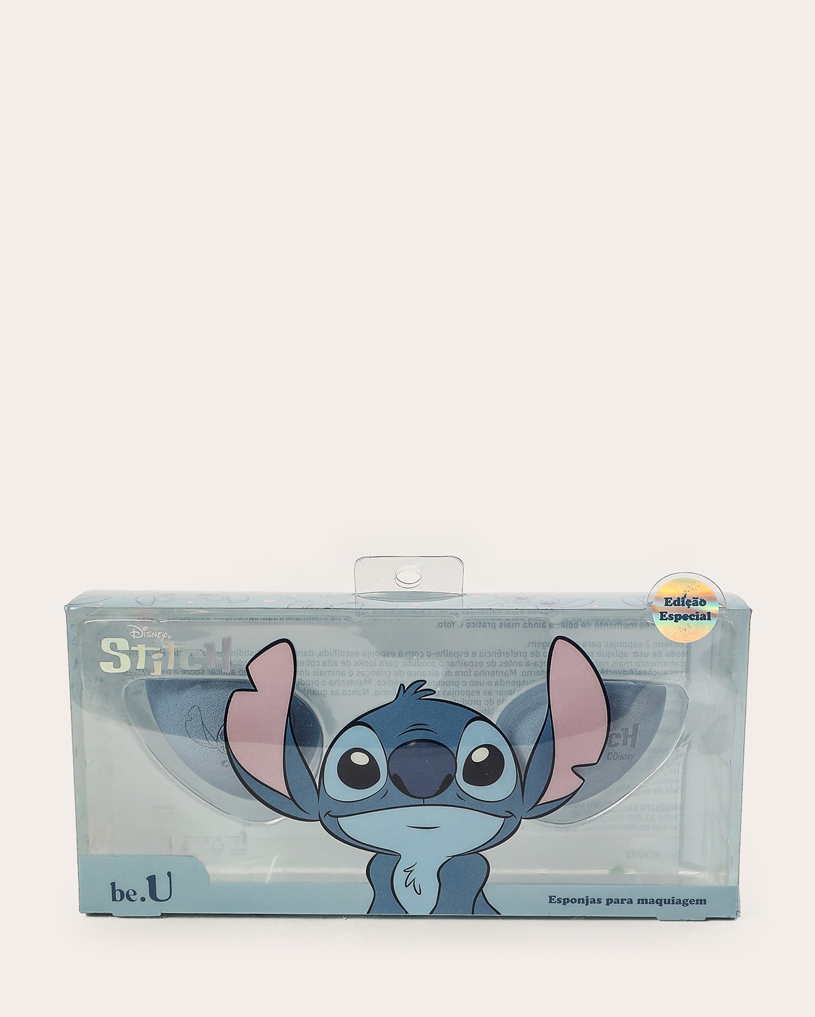 Kit esponja de maquiagem 2 peças Stitch azul | be.U