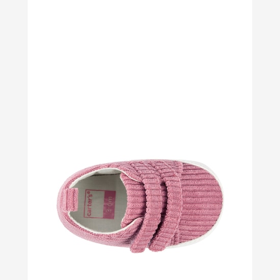 Sapato bebê cano baixo com veludo cotelê rosa | Carter's