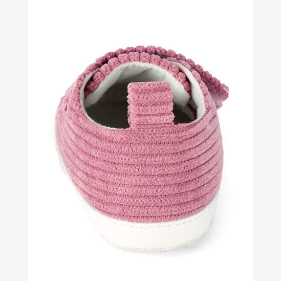 Sapato bebê cano baixo com veludo cotelê rosa | Carter's
