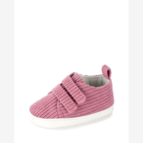 Sapato bebê cano baixo com veludo cotelê rosa | Carter's