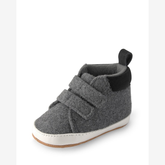Tênis bebê em tira fita dupla aderente - cinza | Carter's