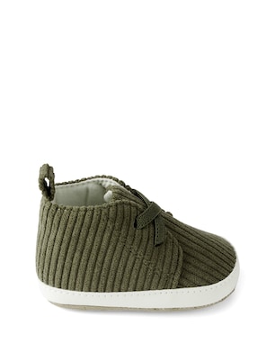 Sapato bebê cano médio com veludo cotelê verde | Carter's
