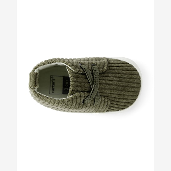 Sapato bebê cano médio com veludo cotelê verde | Carter's