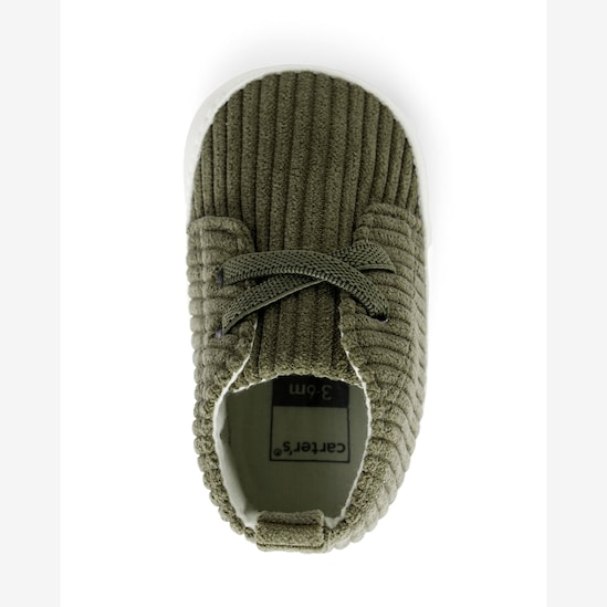 Sapato bebê cano médio com veludo cotelê verde | Carter's