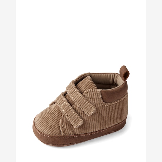 Sapato bebê cano baixo com veludo cotelê marrom | Carter's
