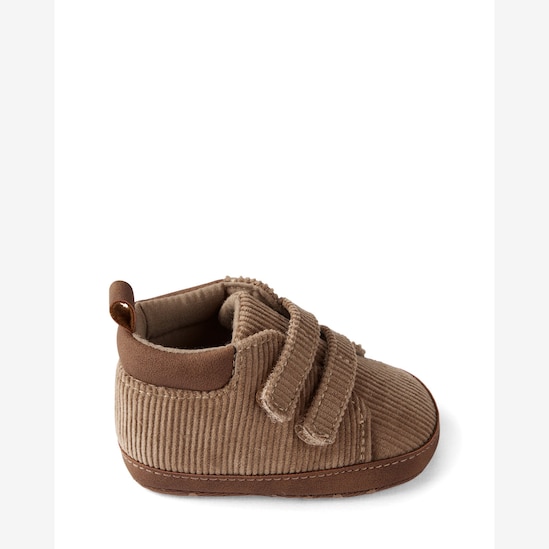 Sapato bebê cano baixo com veludo cotelê marrom | Carter's