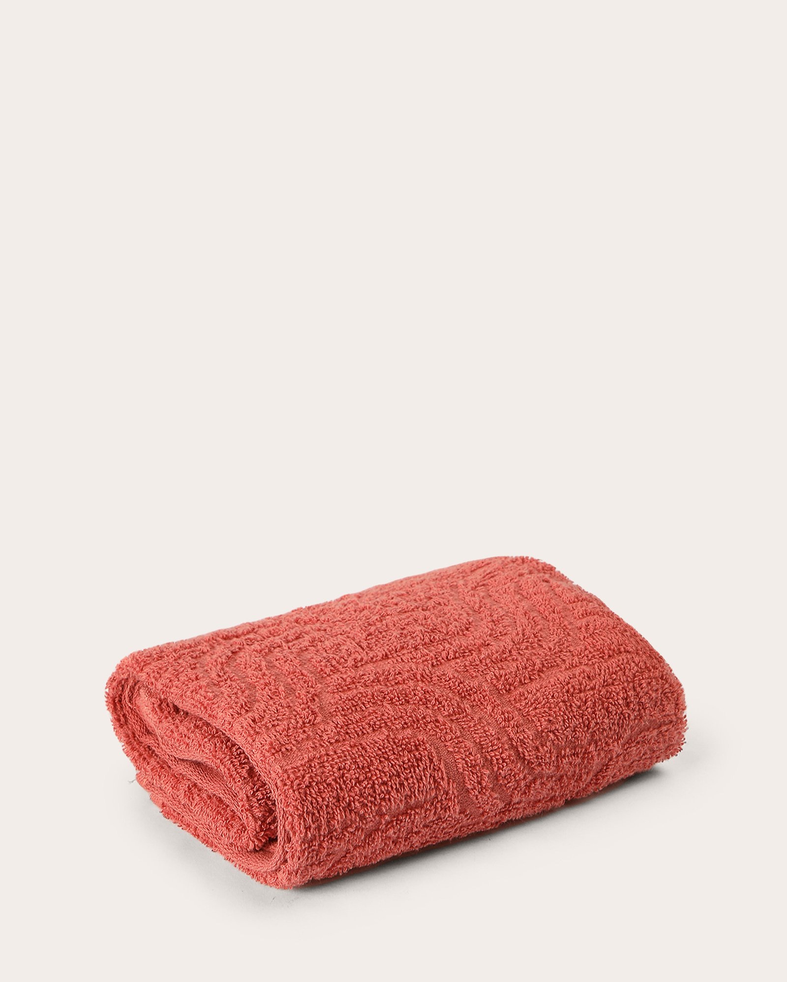 Toalha de rosto com textura Keljacq - Vermelho Claro | Karsten